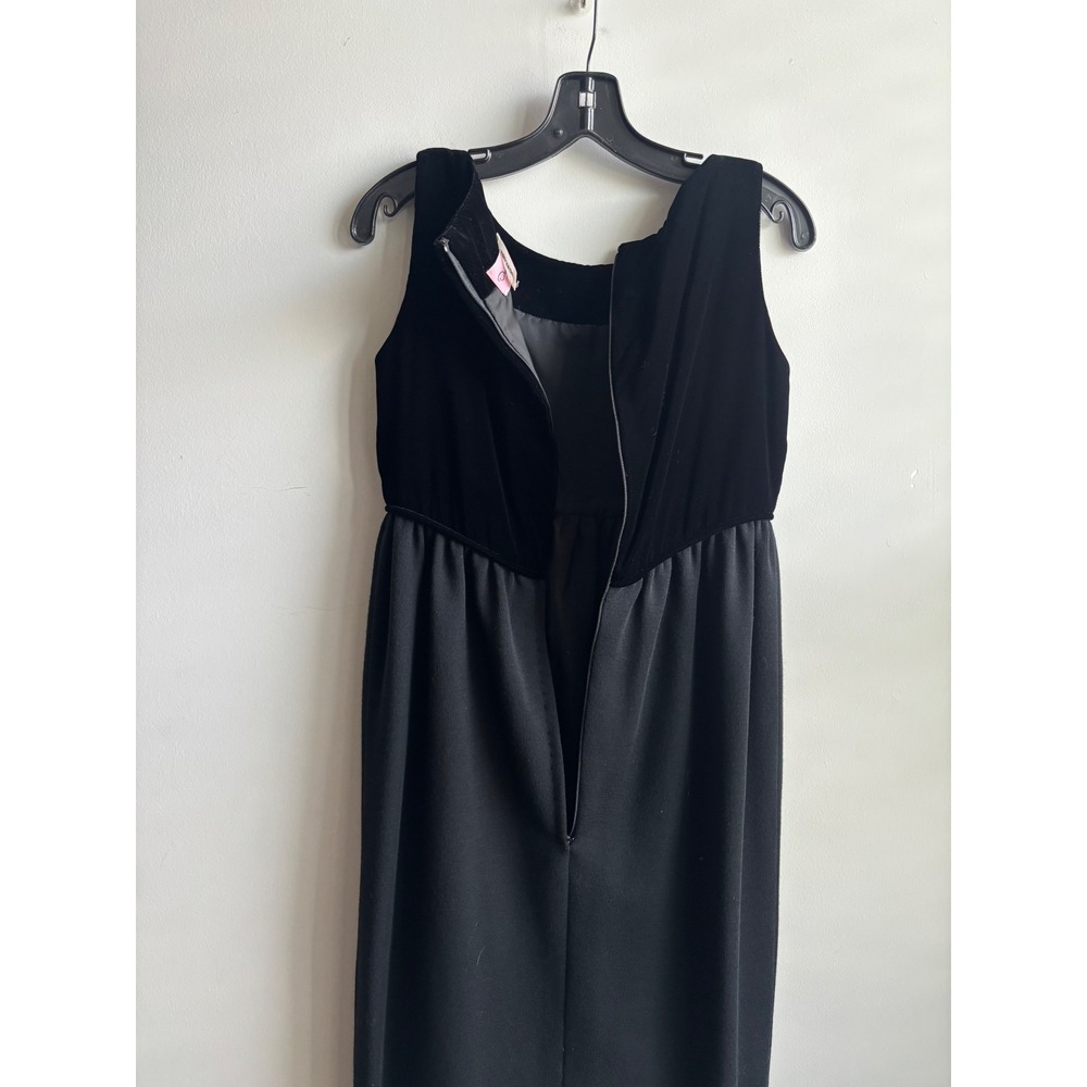 Oscar de la Renta Black Velvet Bodice Midi Dress Women Size 6 - Picture 4 of 7